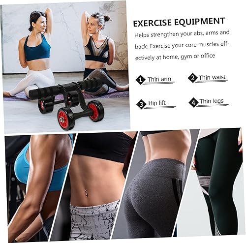 Miniatura 7 de Rueda de rodillo abdominal para entrenamiento de núcleo con asas antideslizantes de ranura, práctica máquina de fitness para hombres y mujeres,