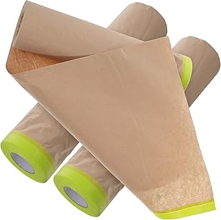 MAGICLULU 3 Rolls Masking Paper Paint Masking Tape and Drape Auto Masking Paper Roll Floor Protection Paper Wall Covering Paper for Car Furniture Floor