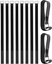 Elastic Webbing with Hook and Buckle Closures, 2CM*50CM Pack of 10, Multipurpose Straps for Cables, Ropes, Hoses, Bicycles, Recreational Vehicles and Pants