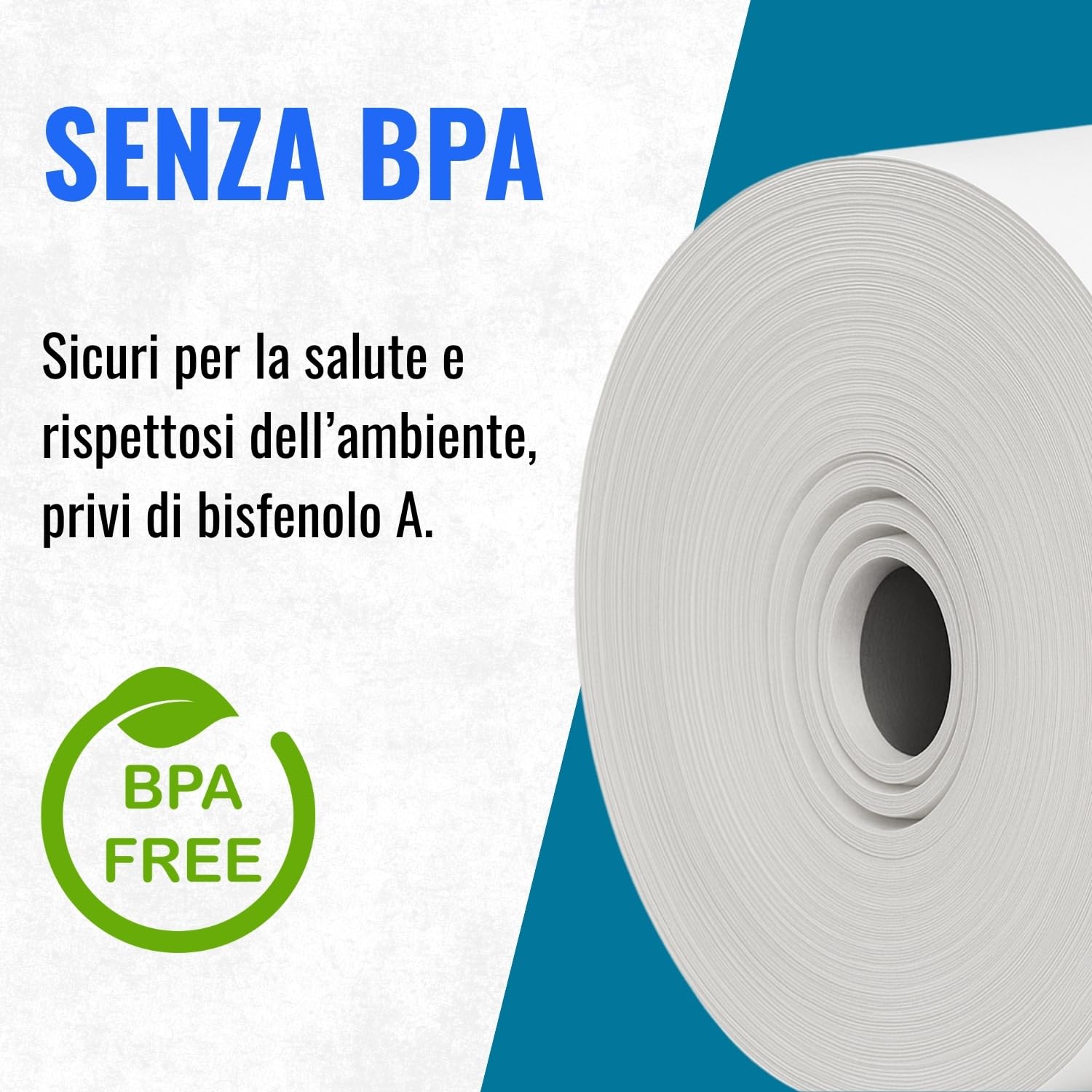 Rotoli Carta Termica 57 mm x 35 m, 55 g/m², Senza BPA, Confezione da 60, Compatibili con POS, Registratori di Cassa, Lettori Carte e Stampanti Termiche, Ricevute, Scontrini, Rotolini