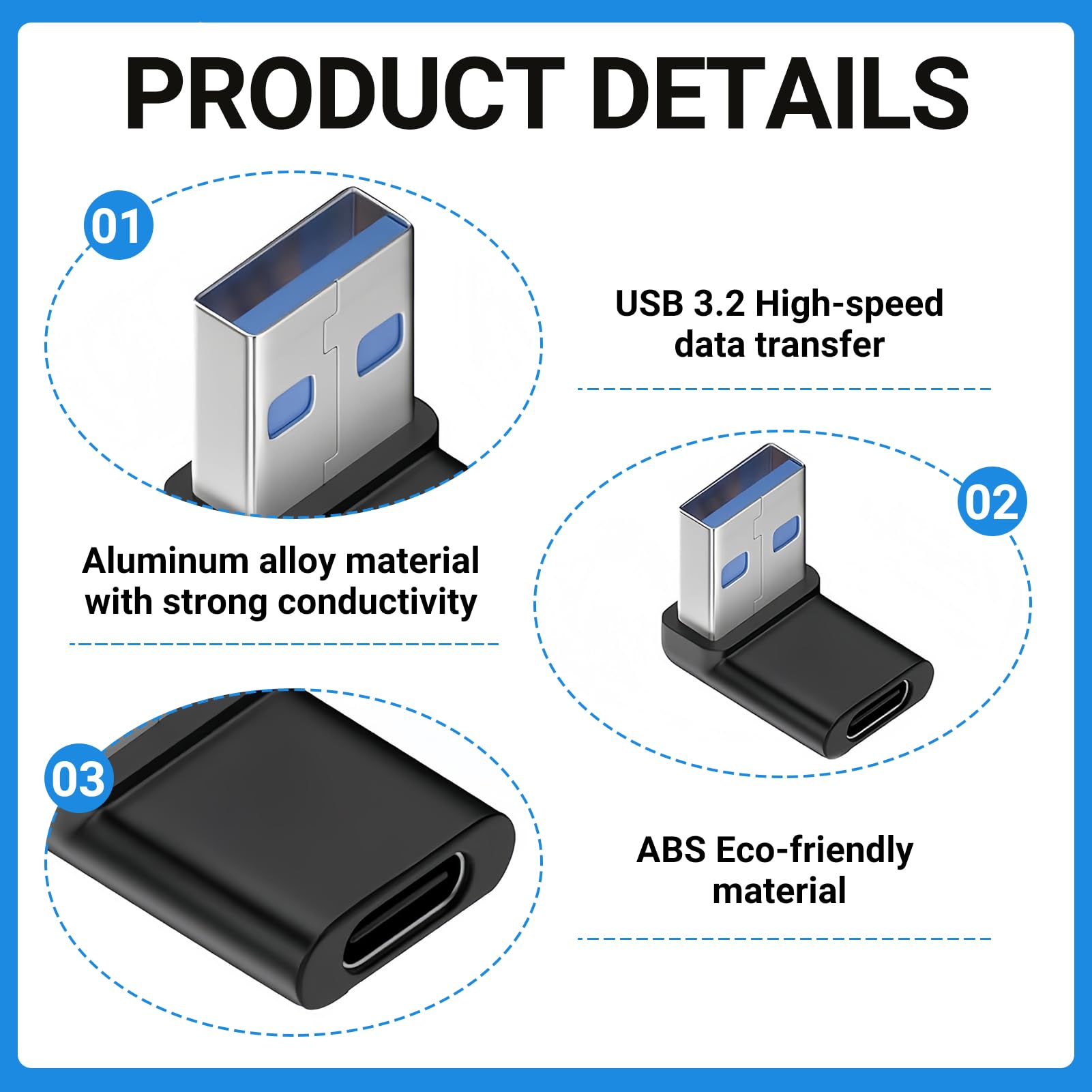 2 adaptery USB C na USB 3.0, adapter USB 90 stopni, wtyczka kątowa US-B 90 stopni, kątowa wtyczka kątowa US B do OTG, ładowania i przesyłania danych, kompatybilne ze smartfonami, laptopami
