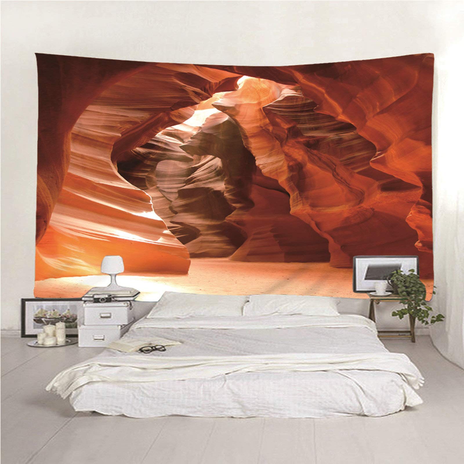 CEVAN Arazzo Da Parete Geometrico Telo Arredo Cotone Grotta Rocciosa Arazzo Da Parete Etnico Grande Arredare Camera Da Letto Arancia Decorazione Murale Appesa In Tessuto 200x150cm