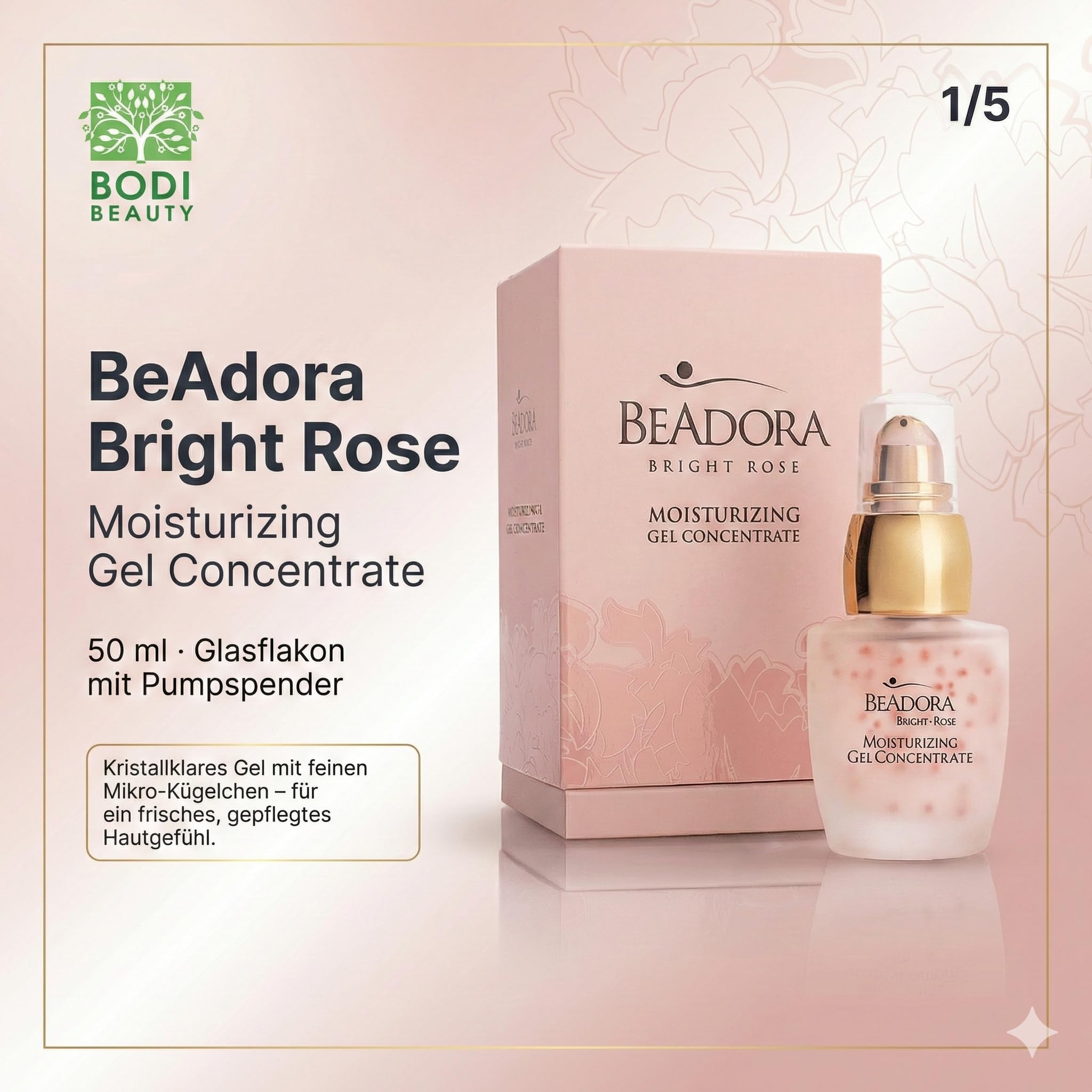 BeAdora Rose Gel-Konzentrat 30 ml mit Rosenöl & Hyaluronsäure