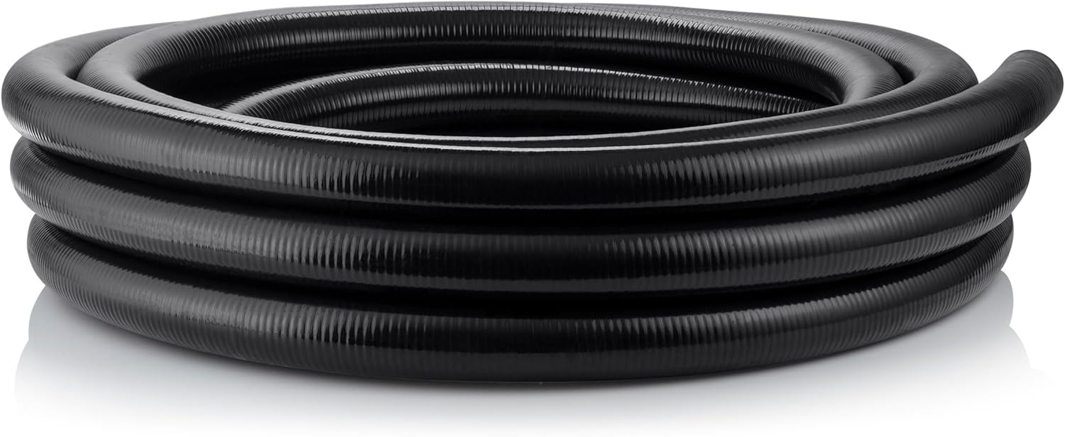 Alpine Corporation 50 Ft. PVC Ultra-Flex Hose with 1" Diameter for S-40 Fittings, Black