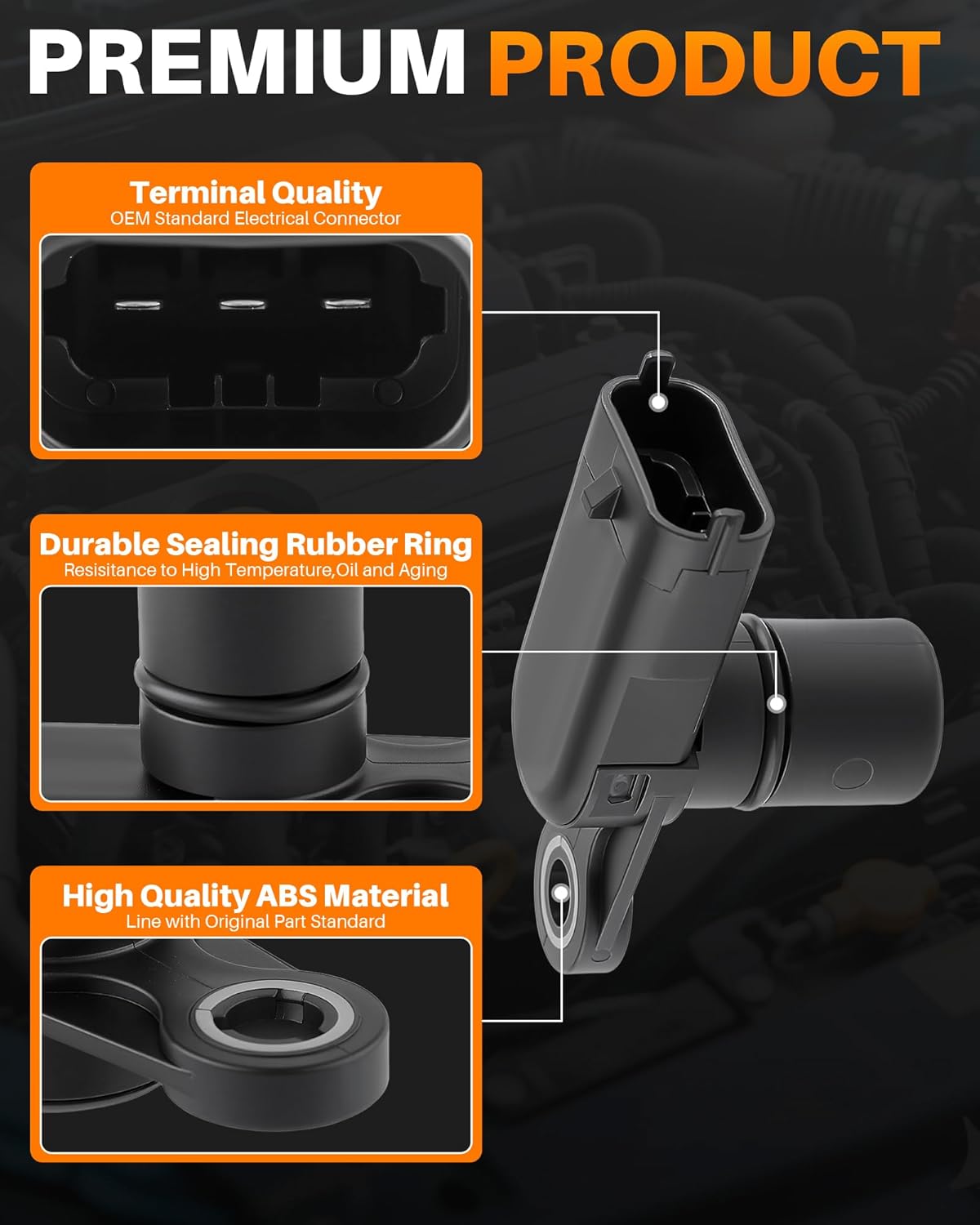 MOTOALL Camshaft Position Sensor 12615371 4Pcs Compatible with Chevy Impala Malibu Equinox Camaro Buick LaCrosse Allure Enclave GMC Terrain Acadia Canyon Replces 12684186
