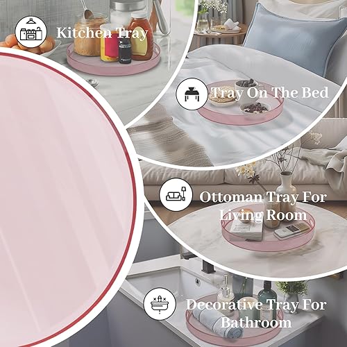 Miniatura 14 de MAONAME Bandeja transparente para servir con asas, bandeja transparente de plástico, bandeja decorativa rectangular para mesa auxiliar, otomana