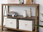 StorageWorks Fabric Storage Box with Lid, Stackable Linen Storage Bins for Clothes, Decorative Lidded Closet Organizers, Rectangle Storage Basket, Mixing of Beige, White & Ivory, Large, 2-Pack