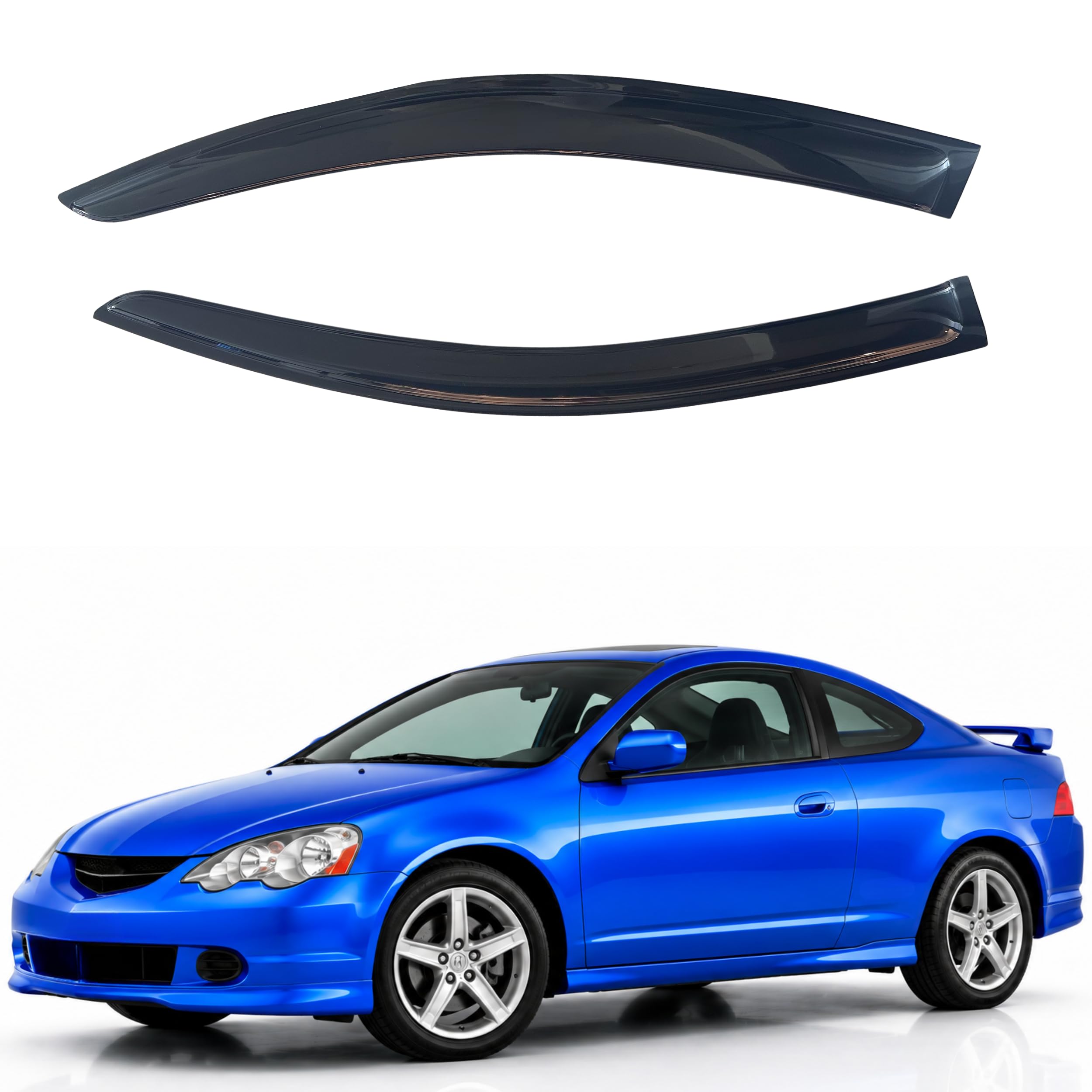 IG Window Visors Fit for 2002-2006 Acura RSX, Out-Channel Rain Guards Vent Wind Deflectors 2PC, Car Accessories for 02-06 Acura RSX