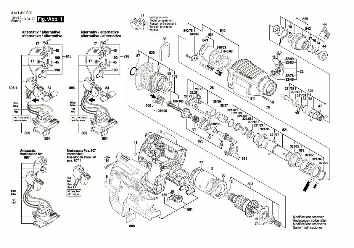 Bosch 1617000889 Pièce de rechange pour Bosch GBH 36 VF-Li