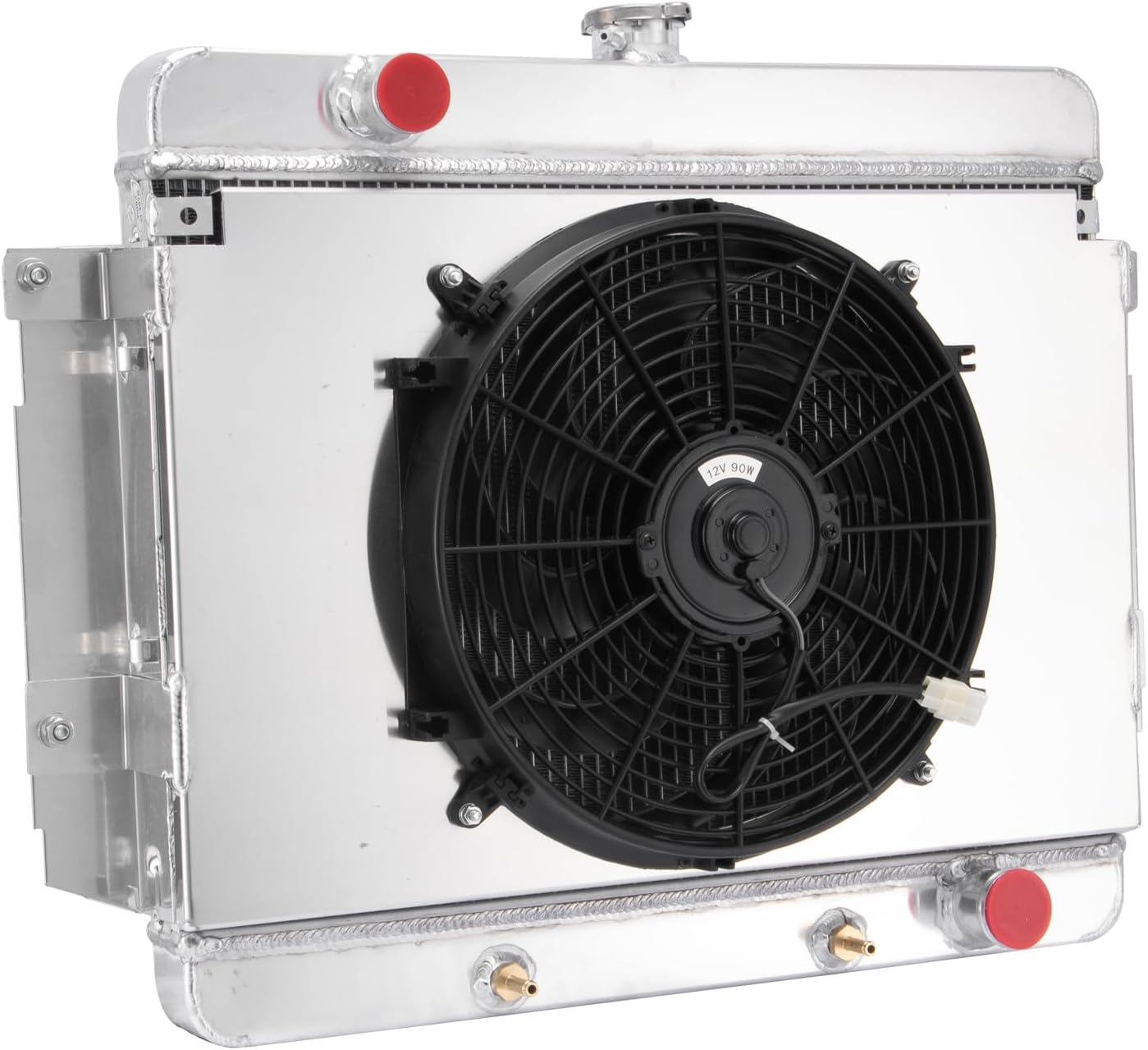 3 Row Radiator Shroud Fan Fit 69-70 Chevy Impala/Caprice/Bel Air Kingswood CC345 1969 1970 Aluminum Radiators Radiador