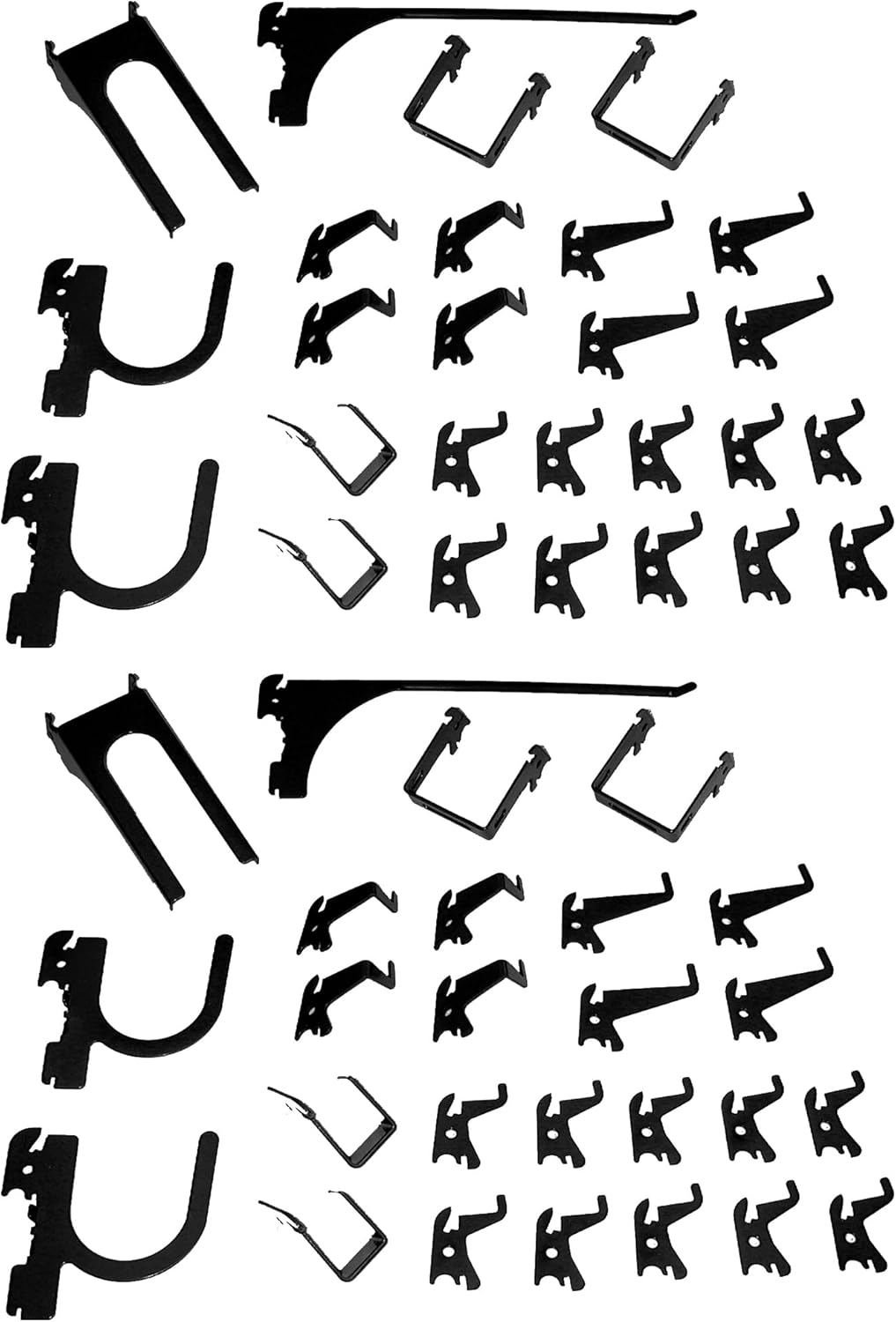 Wall Control 52-Piece Metal Hook Assortment - Black Steel Tool Board Hooks, Bulk Pack - Multi-Style Set Slotted Metal Pegboard Only - Garage, Shop, Kitchen, Home Storage Organization