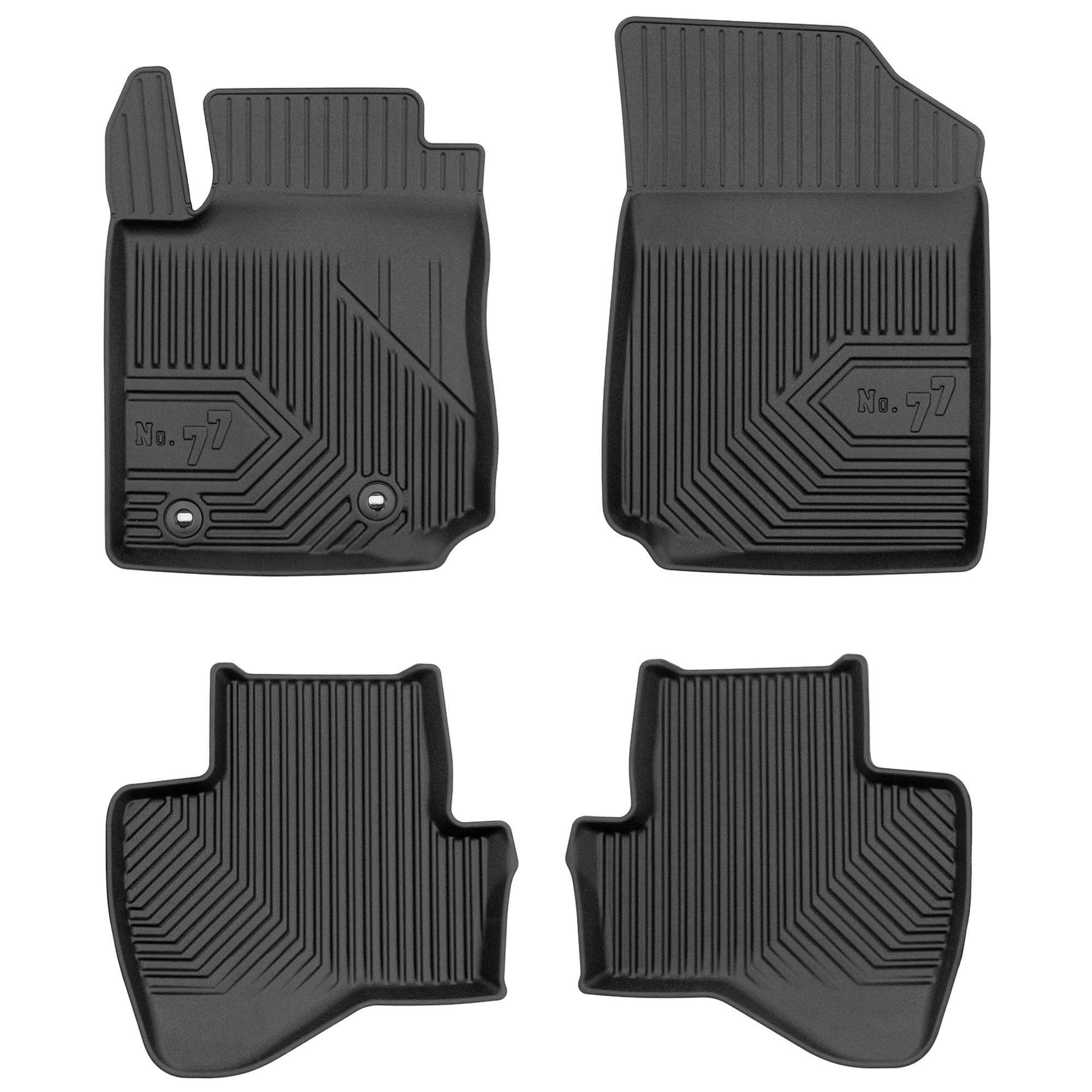 Juego De 4 Alfombrillas De Goma A Medida Para Toyota Aygo II (2014-2021) - Color Negro