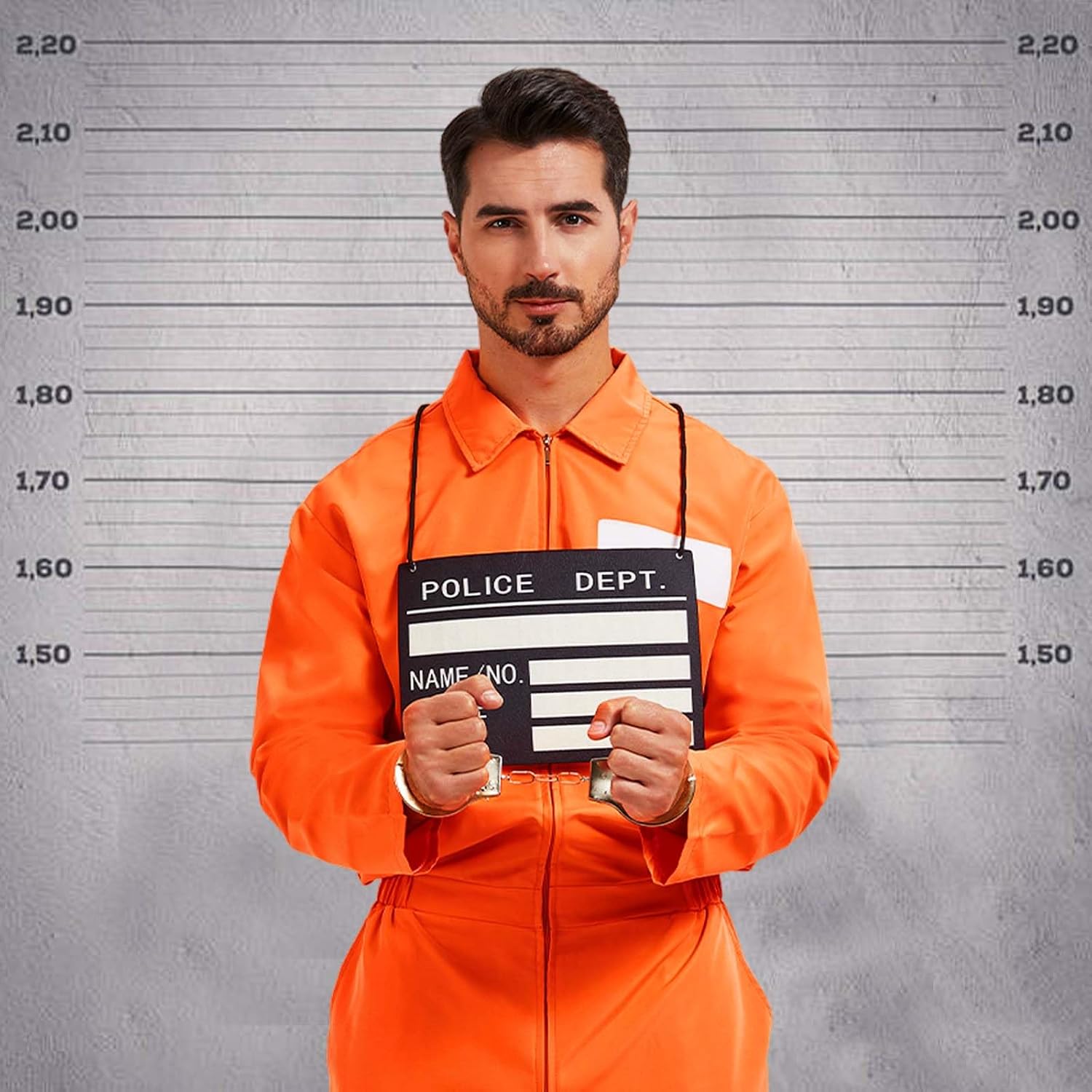 Prisoner Jumpsuit Costume Women Men 6PCS Orange Prison Jail Inmate Halloween Costume Cosplay Outfit for Women Men - Image 7