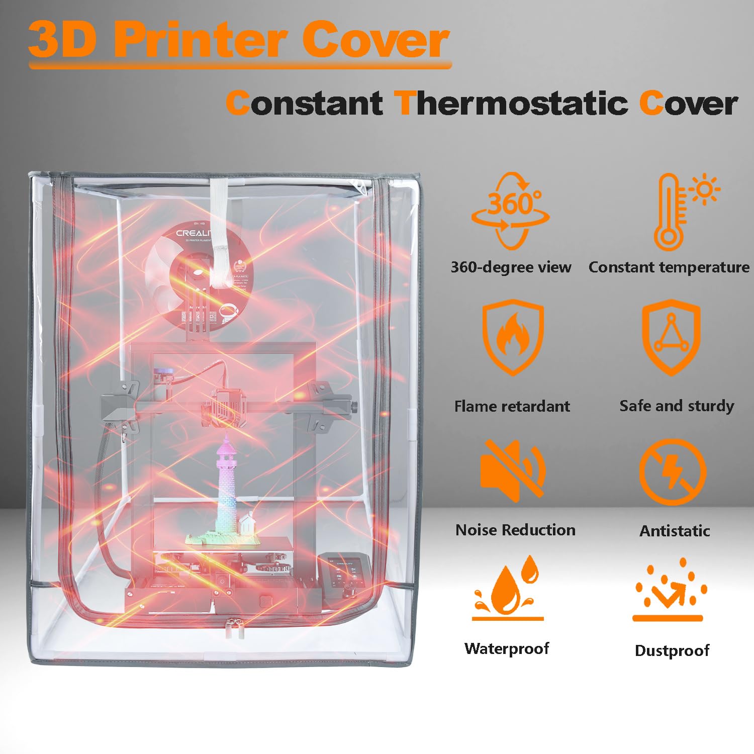 Caja de impresora 3D para Creality Ender altamente transparente, impermeable, ignífuga, funda protectora para impresora 3D Creality Ender 3 Ender 3 V2 actualizado Ender 3 V3 Ender 3 V3 KE