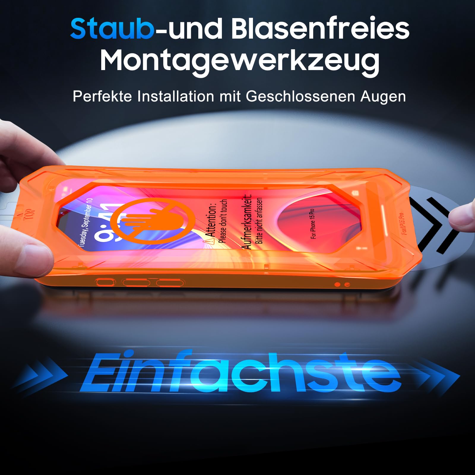 Uyiton für iPhone 15 Pro für Panzerglas, 2 Stück 9H Härte Panzer Schutz Glas Folie,Vollständige Abdeckung Folie Displayschutz Anti-Kratz Schutzglas für iPhone 15 Pro Schutzfolie