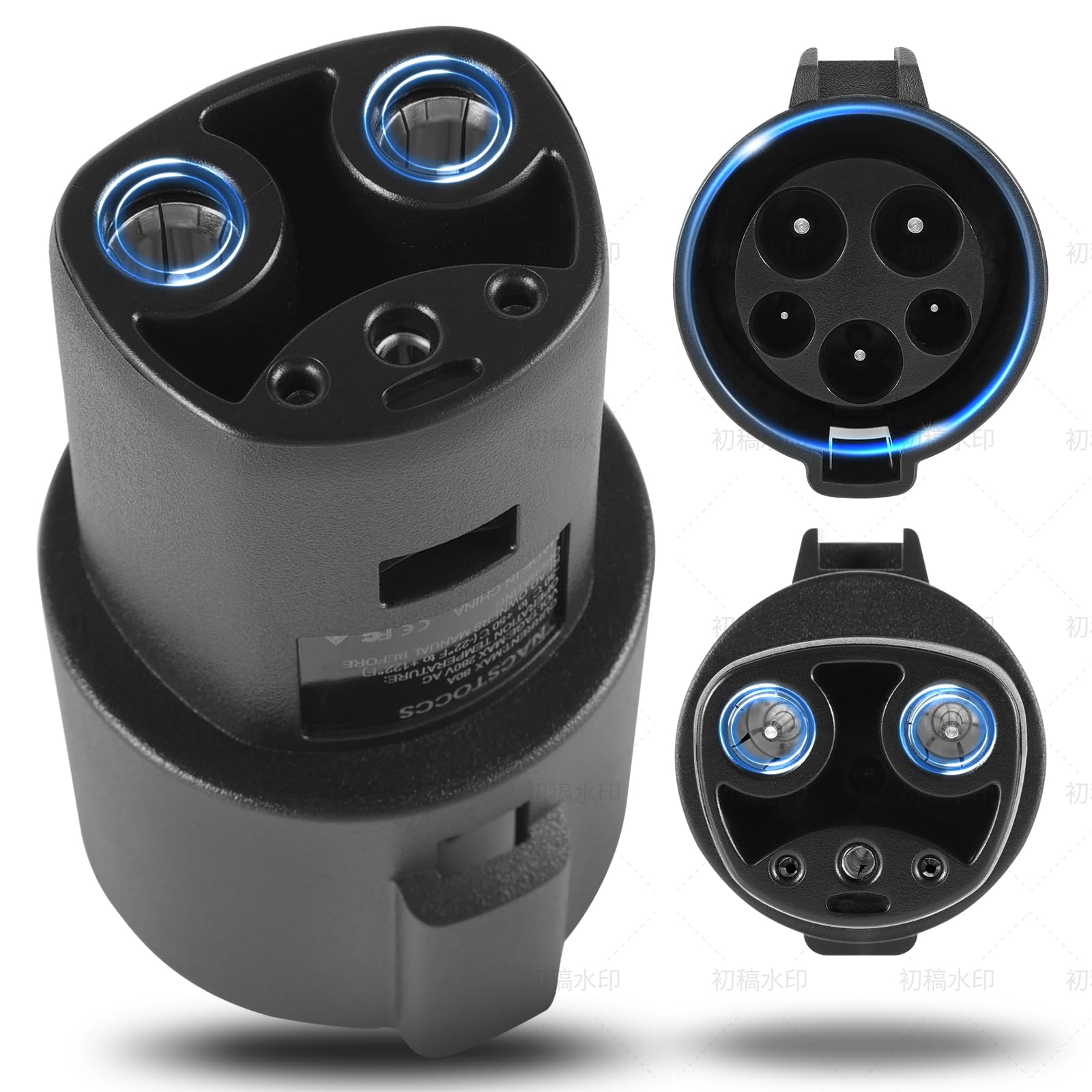 J1772 Charging Adapter for Tesla Model 3, Y, S, X, Up to 80A 280V - J1772 to NACS Adapter with Safety Certificate, Easy Installation, Efficient Charging Design Plated