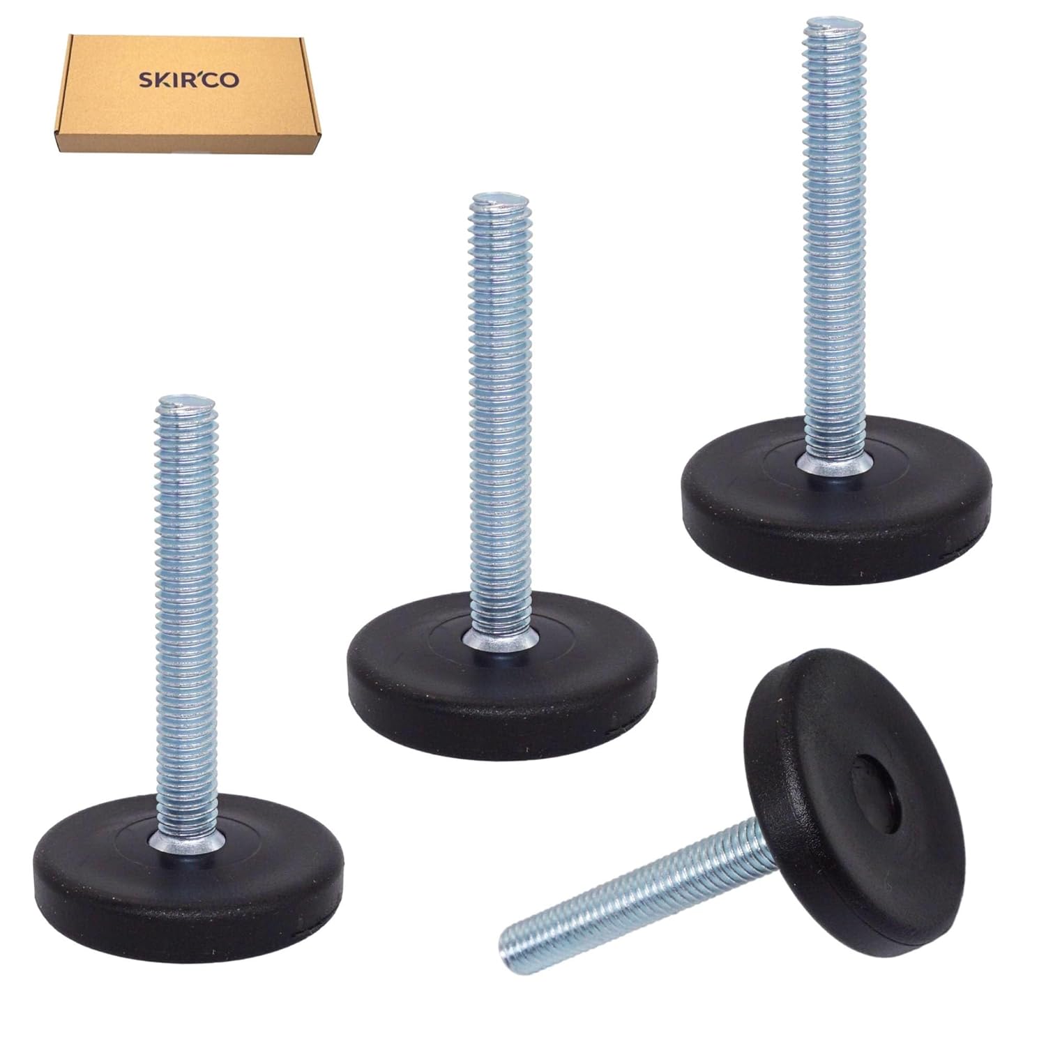 SKIR'CO 4 pcs, Furniture Leveling Feet M6 x 40 mm, Adjustable Round Legs 30 mm Diameter, M6 Thread Leveler Foot - Image 2