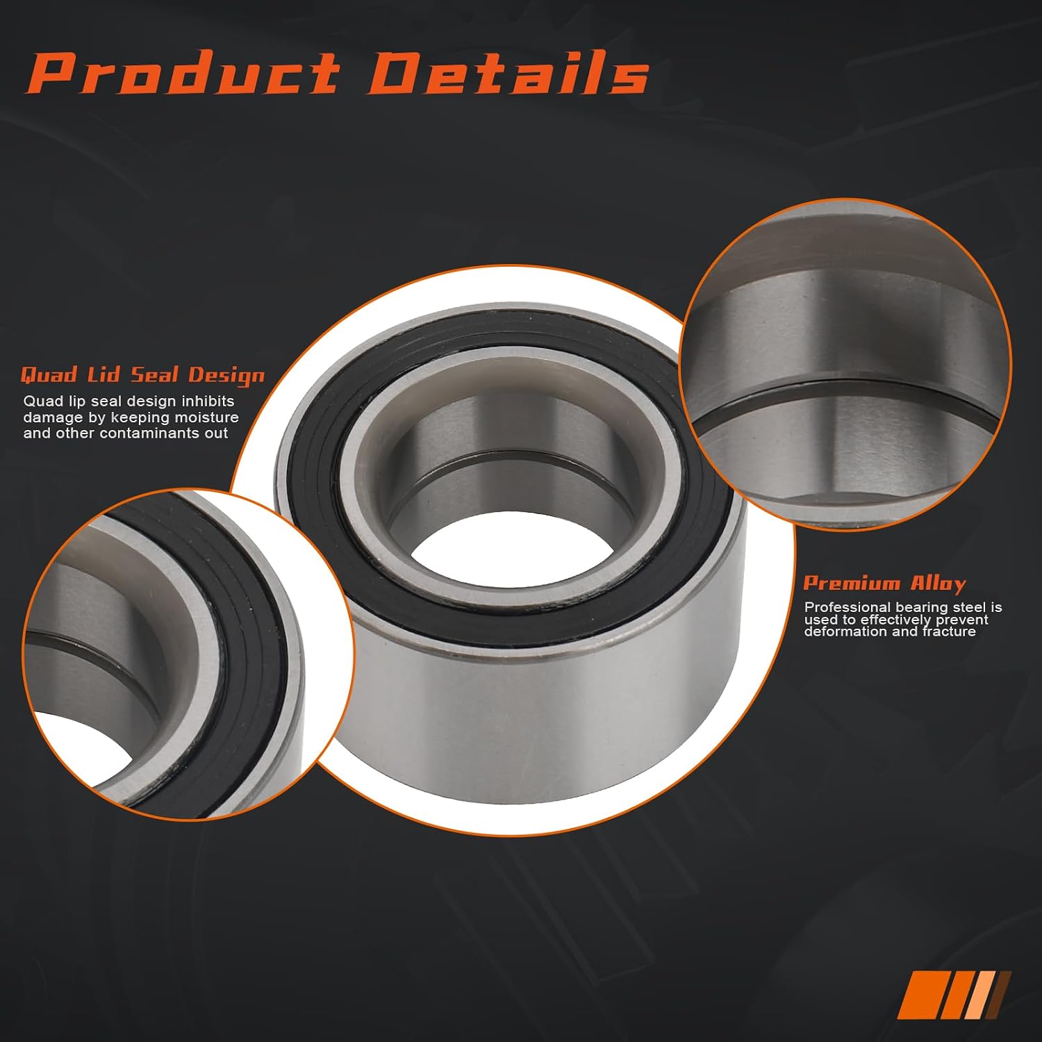 (Pair) DRIVESTAR 510058 Front Wheel Hub Bearing Fits for Chrysler Pt Cruiser 2003-2010, 2002-2005 for Dodge Neon