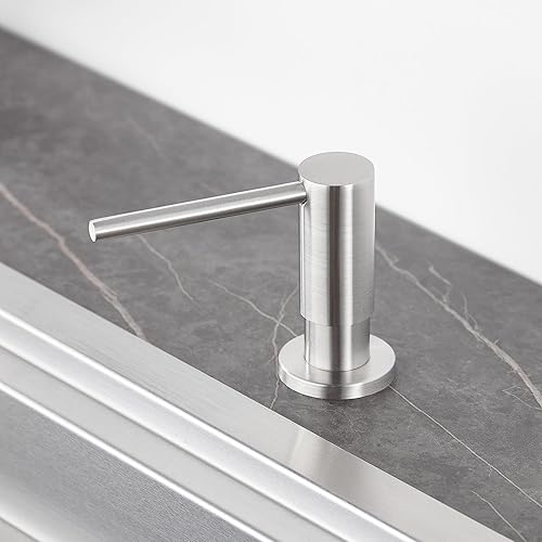 Miniatura 2 de Dispensador de jabón para fregadero de cocina de níquel cepillado, dispensador de jabón de fregadero de acero inoxidable de repuesto de The Top