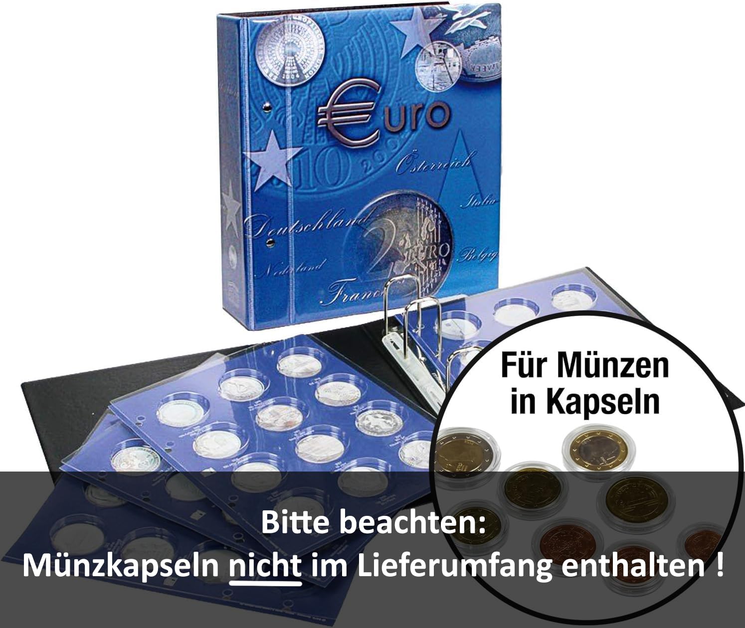 20-Euromünzen-Sammelalbum Topset, inkl. 2 Einssteckblättern für 20-Euro- Münzen in Kapseln Spielzeug