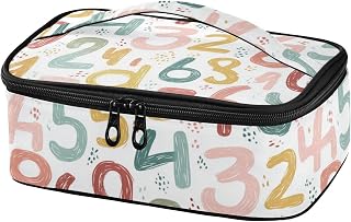 Wusikd Numbers Lunch Bag Cooler Bag Insulated Thermal Lunch Box for School Children Students Girls Boys Men Women