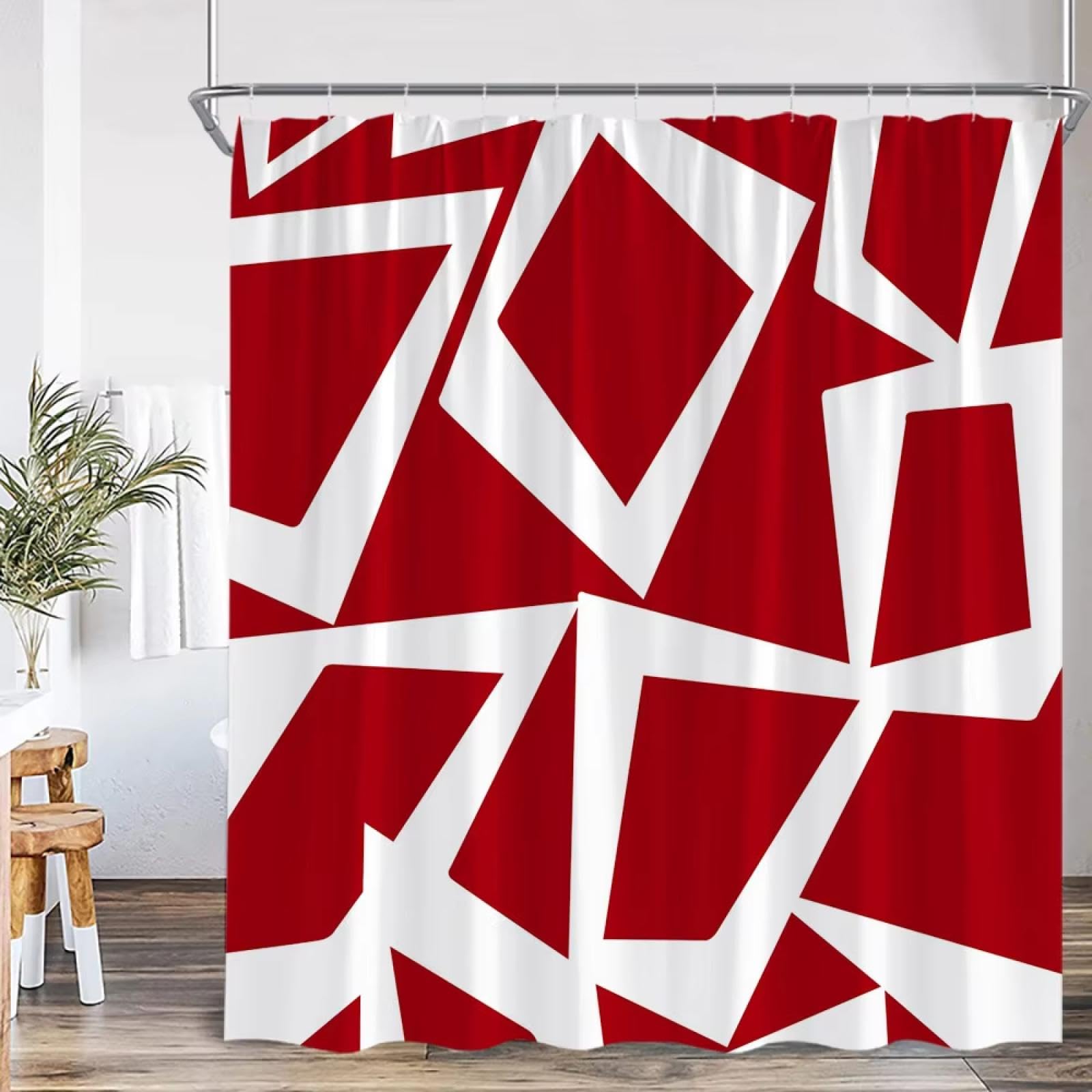 Rideau de douche design géométrique chic en polyester premium 165x200