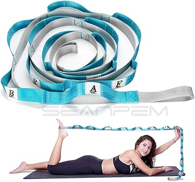 Exercise Yoga Multi Loops Stretching Strap, Pilates Fitness Rehab Flexibility Sturdy Stretching Band Rope, for Stretching, General Fitness, Ballet, Aerobics, Physical Therapy, etc