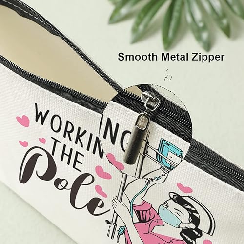 Miniatura 3 de Bolsa de maquillaje divertida para enfermera, alfabeto, latido del corazón, bolsa de cosméticos, accesorios para enfermeras de trabajo, Blanco52