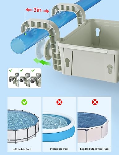 Miniatura 2 de 2 juegos de cestas de almacenamiento junto a la piscina, cesta de almacenamiento para piscina sobre el suelo con soporte para tazas de piscina, para