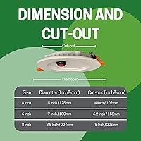 Vista 7 de E2 Lighting Luz LED empotrable de 8 pulgadas con batería de emergencia de respaldo, 8 pulgadas, retrofit LED empotrable de 8 pulgadas, luz LED