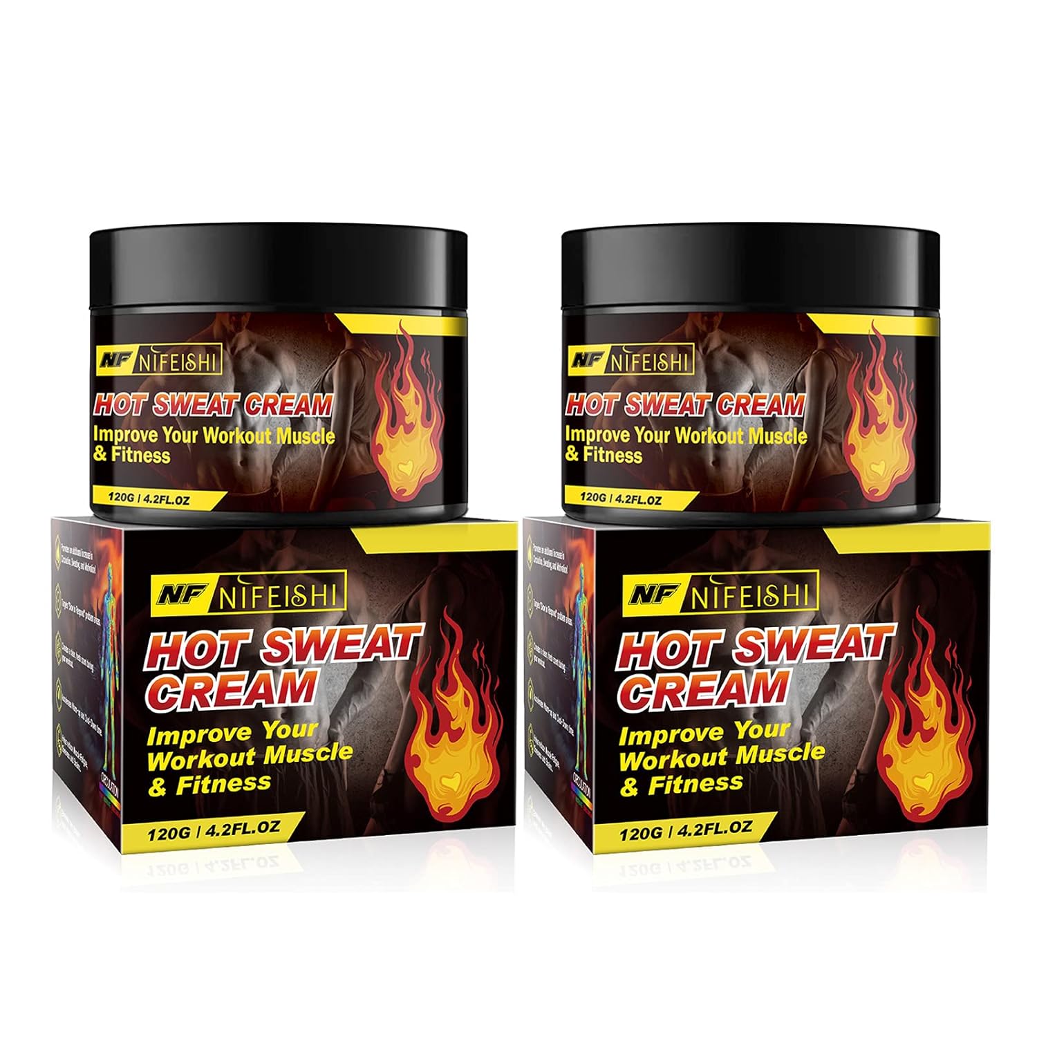 2 Pack Hot Cream, Fat Burning Cream for Belly, Slim Shaping Workout Enhancer Gel for Women and Men, Sweat Slimming Cream for Thighs, Legs, Tummy , Arms and Buttocks…