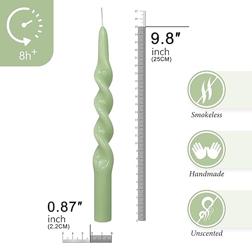 Miniatura 2 de Velas cónicas en espiral hechas a mano, velas largas sin perfume, velas trenzadas de cera de color, velas sin goteo de 10 pulgadas para decoración