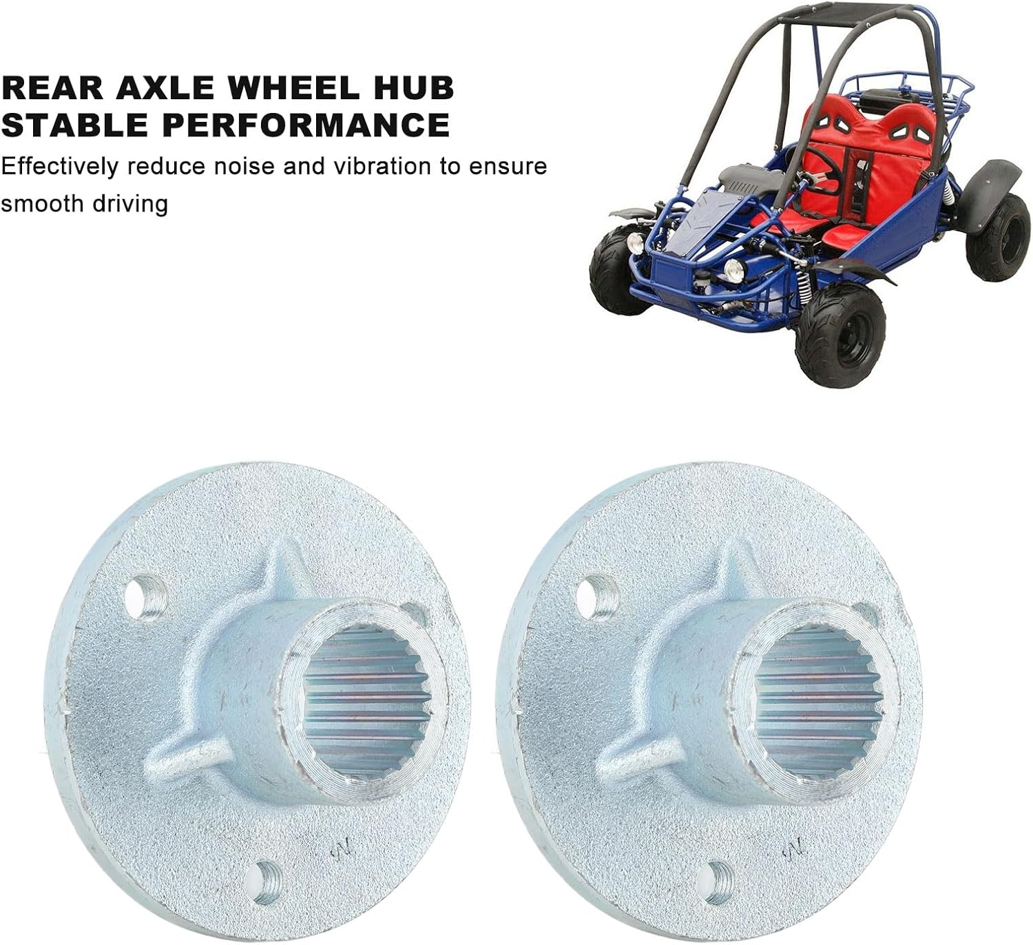 A Pair of Rear Axle Wheel Hub, 23T 3 Stud Rear Axle Wheel Hub with Screws Left Right Fit For 5inch Tyres Quad Motorcycle ATV Go Kart