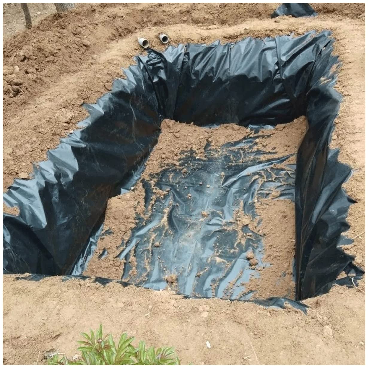 Rivestimento pieghevole per laghetto da giardino per stagni di pesci koi, teli per stagni esterni, teloni, cisterna, 9 x 10 m, ideale per fontane Dimensioni: 3 x 6 m