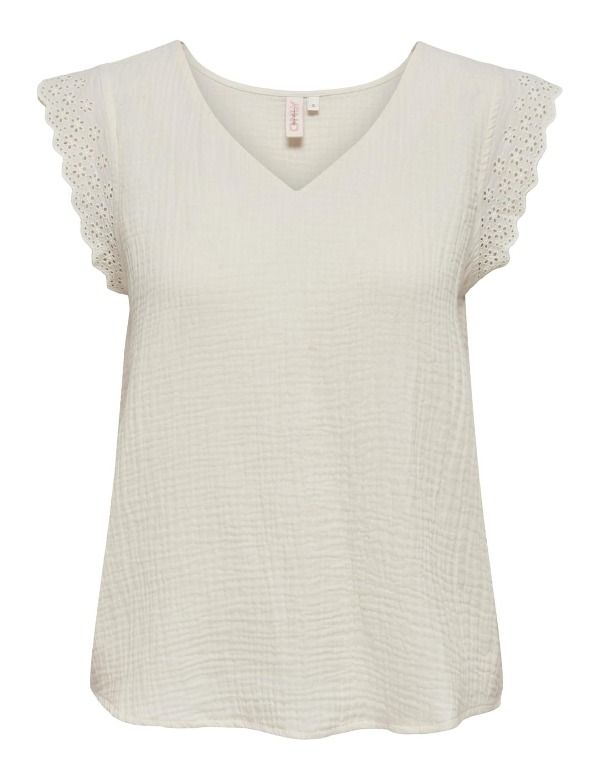 ONLY Women's Onlthyra SL Mix Top Noos WVN T-Shirt, Cloud Dancer, Large