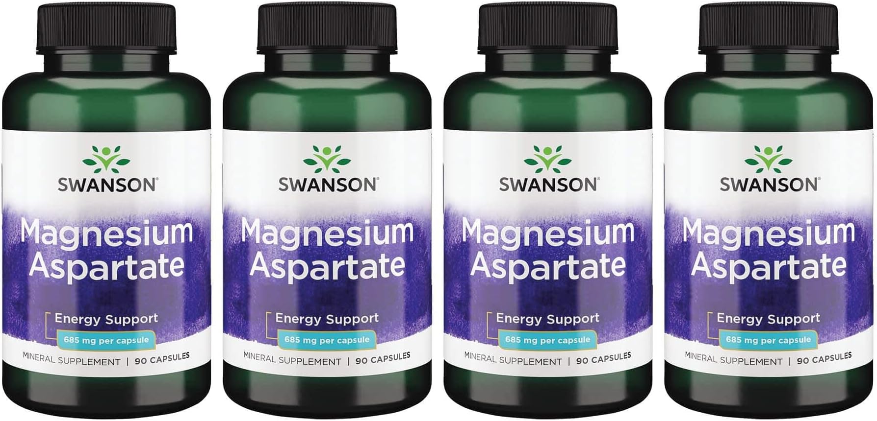 Swanson Magnesium Aspartate 685 mg 90 Caps 4 Pack