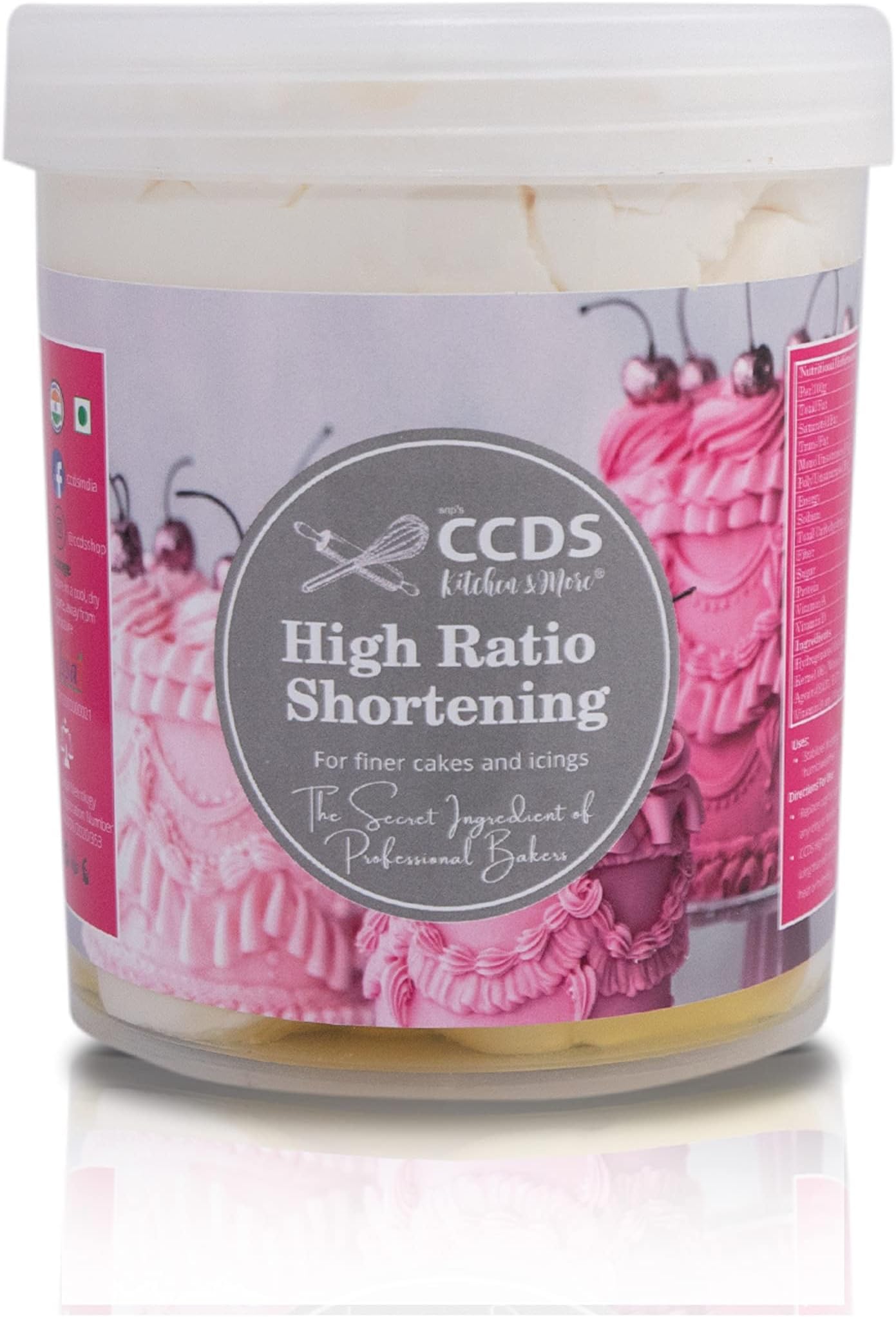High Ratio Shortening, 900 Grams Ideal for Buttercream and Fondant Cooking Food Baking