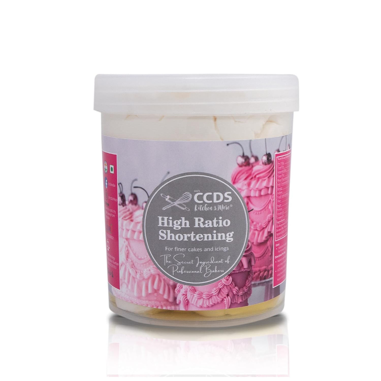 CCDS High Ratio Shortening, 900 Grams Ideal for Buttercream and Fondant