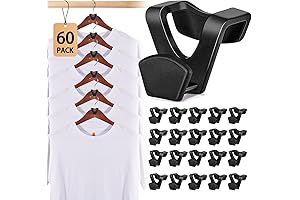 HOUSE DAY Space Saving Hanger Hooks 60 Pack: Maximize Closet Space and Keep Clothes Organized