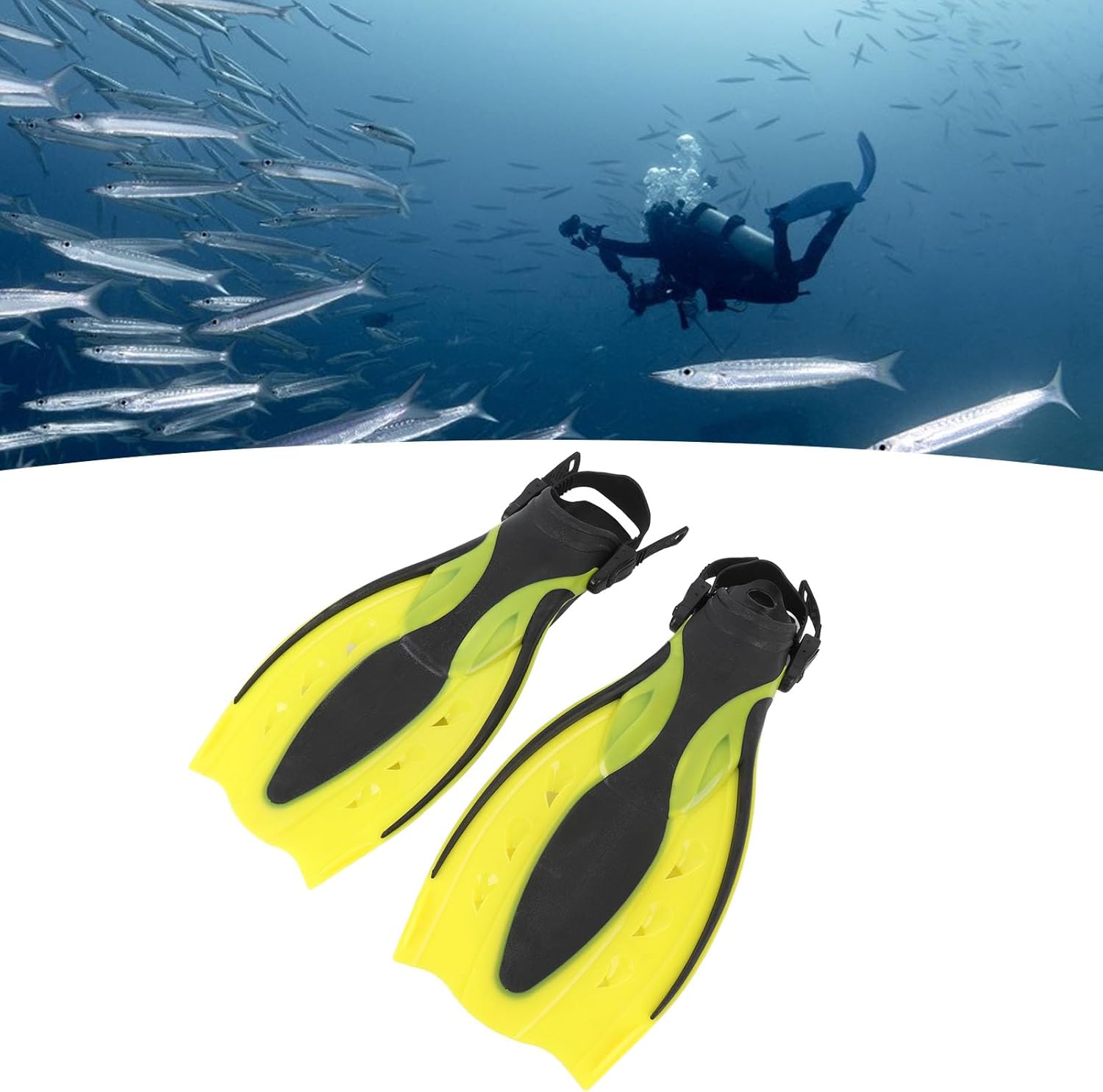 Mens Swim Fins Rubber Swim Training Flippers Size 40 - 41 S - Comfortable, Anti - Slip Design for Pool Lap Swimming, Snorkeling & Diving Adults and Teens