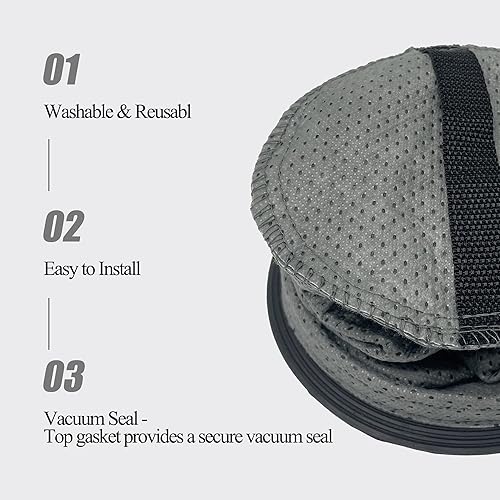 Miniatura 5 de Smilefil - Filtro redondo de 6 cuartos de galón de micro tela reutilizable compatible con Proteam 6 cuartos de galón de mochila redonda aspiradoras