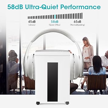WOLVERINE SD9113 P4 Cross Cut Shredder, Quiet,18 Sheet, 60 Min, White | Quiet,18-sheet, 60min runtime. P4 cross-cut shredder suitable for home and office, stylish white housing