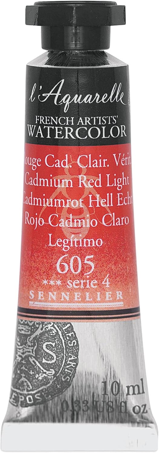 Sennelier l'Aquarelle Watercolor Tubes 10ml - Cadmium Red Light 10ml Tube