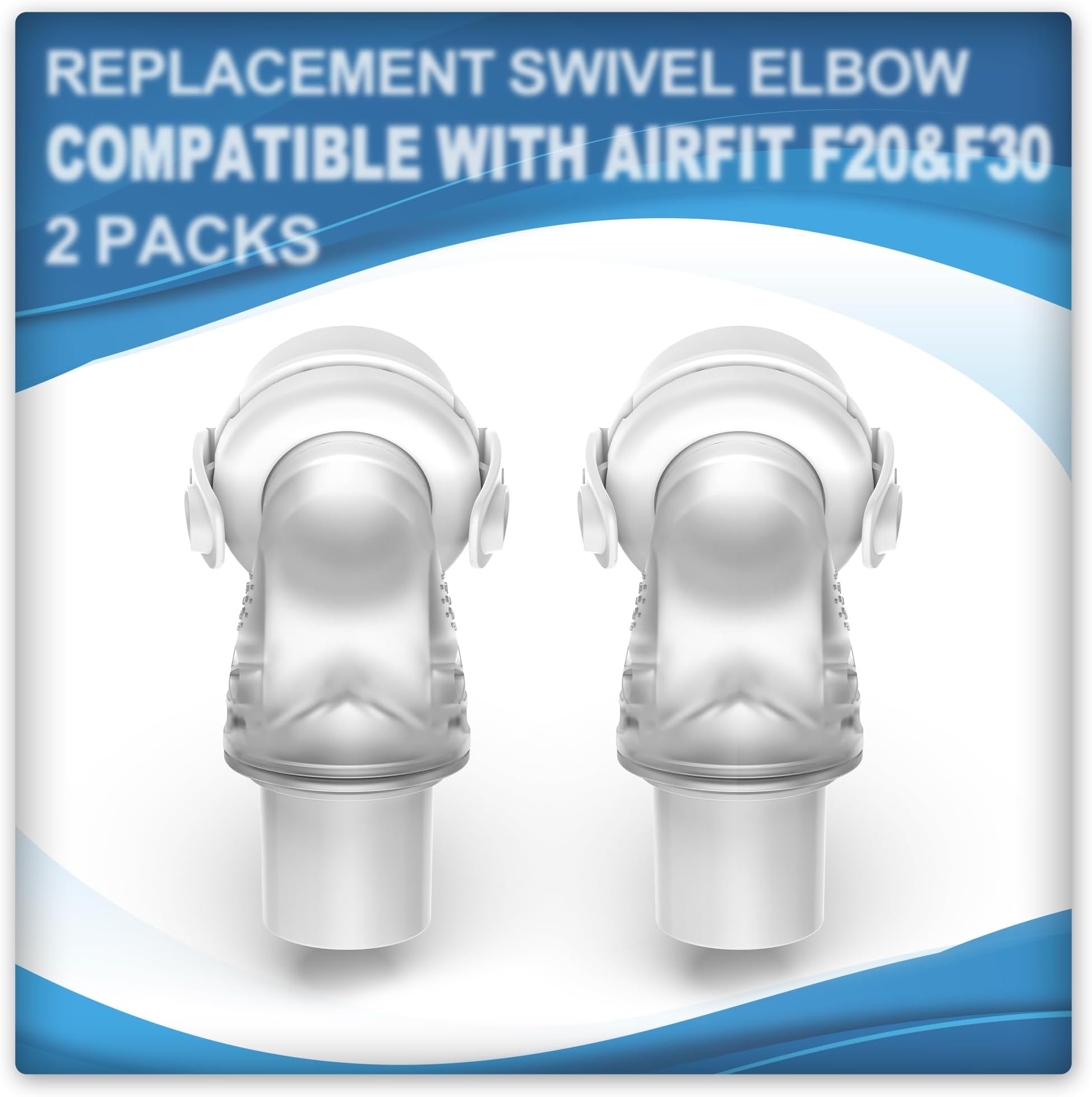 2 Packs Replacement Swivel Elbow Connector Compatible with Airfit F20 and Airfit F30, Tube Quick-Release Elbow, Great-Value Supplies by BlessEase