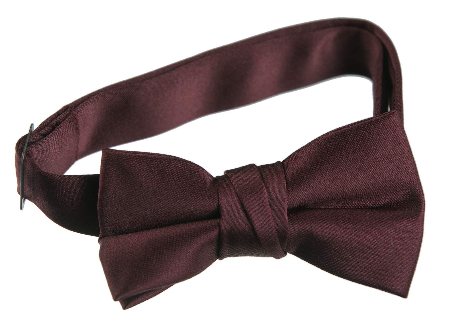 Tuxedo Park Boys' Deluxe Satin Bow Tie Tuxedo Youth Solid Burgundy