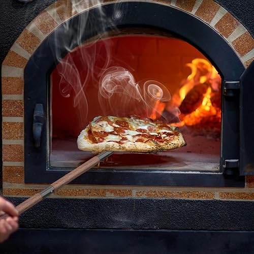 Miniatura 5 de Mimiuo 8 pulgadas Pizza Turning Peel, 48 pulgadas de largo aluminio pizza paleta con mango largo, accesorios al aire libre del horno de pizza