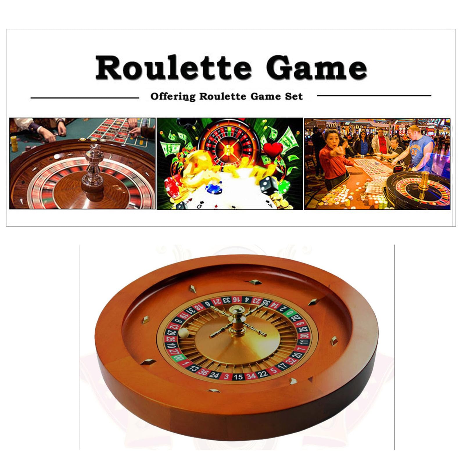 Set da Gioco con Ruota in Legno Lucido per Serate di Gioco in Famiglia Legno di Betulla da 18 Pollici con 1x0 Singolo