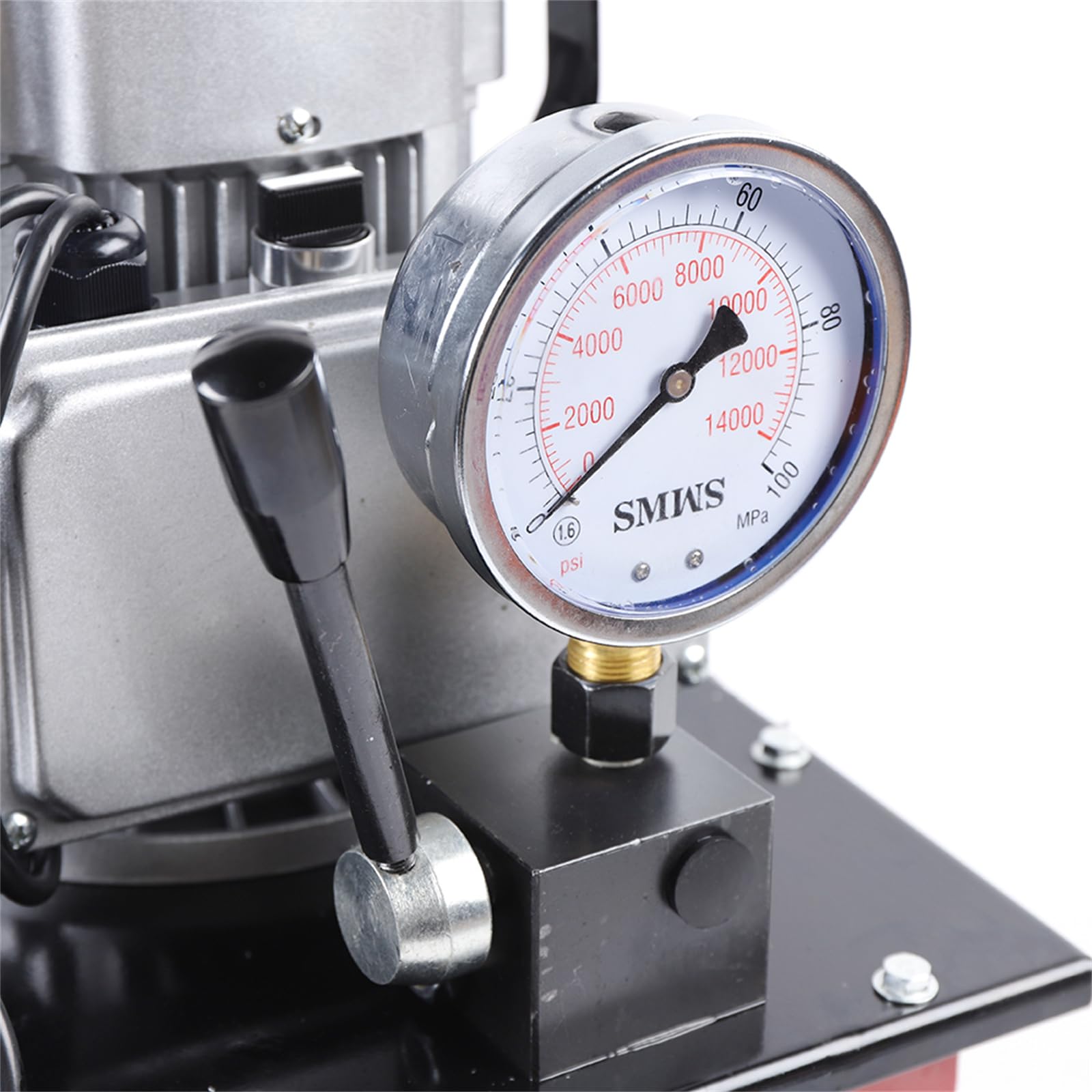 Bomba hidráulica eléctrica de 750 W, 700 bar, bomba hidráulica accionada eléctrica con válvula manual de motor hidráulico, bomba electrohidráulica, 1400 rpm (rojo)