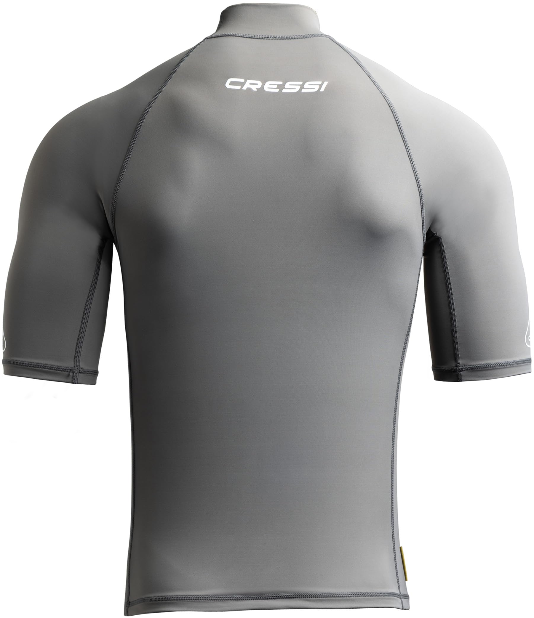 CRESSI since 1946 - Sentinel Man - Short Sleeve Rash Guard UPF 50+ Sun Protection Quick Dry Swimming, Surfing, Diving, Fishing, Beach, Pool and Water Sports - Grey/White - L/4 - Men's