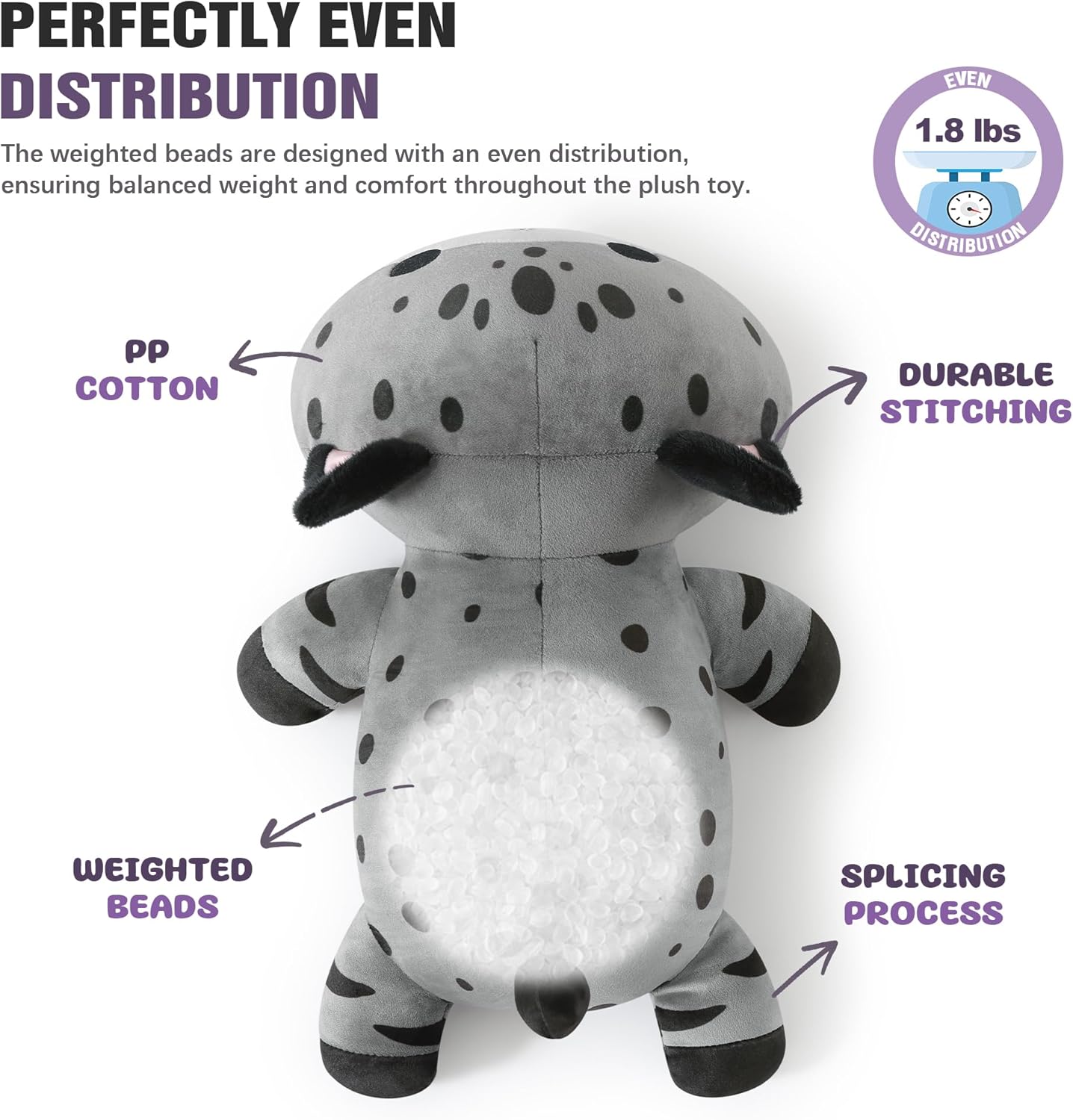 Onsoyours Original Weighted Panther Cat Plush, Cute 13.8"|1.8 Pound Hugging Black Leopard Kitty Weighted Stuffed Animal, Soft Collectible Gift for Kids & Adults